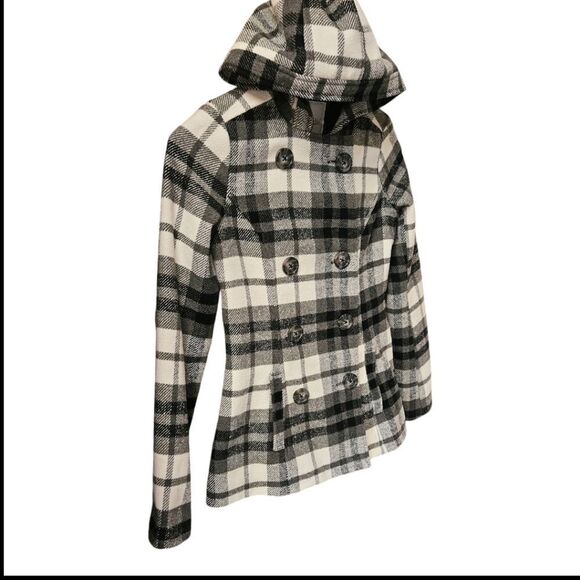 AEROPOSTALE Women's Warm Plaid Winter Peacoat Size Small - Picture 4 of 16